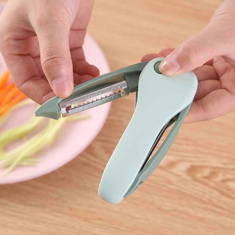 Kokkupandav topeltlõikuripea Peleri kontrastvärviseeria roostevabast terasest puuviljakoorimisnuga köök mitmeotstarbeline riivimiskoht