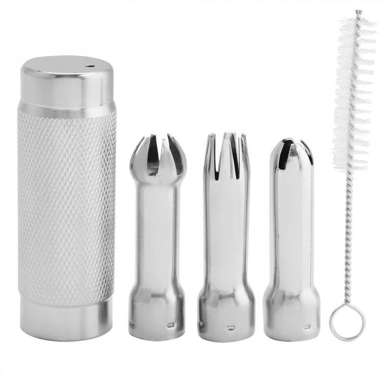 3 vnt. kepimo purkštukai, nerūdijančio plieno plaktos grietinėlės dozatorius, putplasčio antgalis, skirtas vakarėlio gimtadienio tortų dekoravimo įrankiams