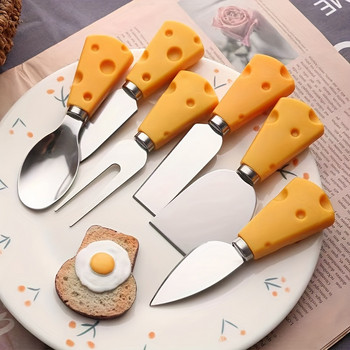 Комплект ножове за сирене Вилица за плодове Домакински прибори за хранене Торта Десертна вилица Сладка домашна кухня Творчески комплекти прибори Нарязан хляб със сирене Торта