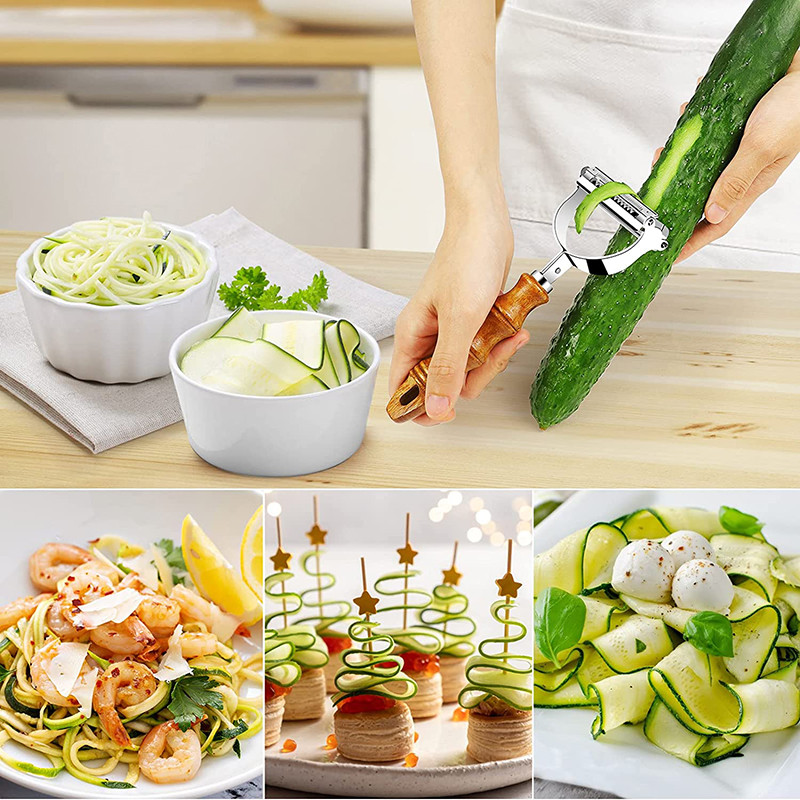 Köögiviljakoorija puidust käepidemega kartulikoorija porgandi riiv kurgi porgandi puuviljalõikur Tippkvaliteediga koorija köögitööriistad