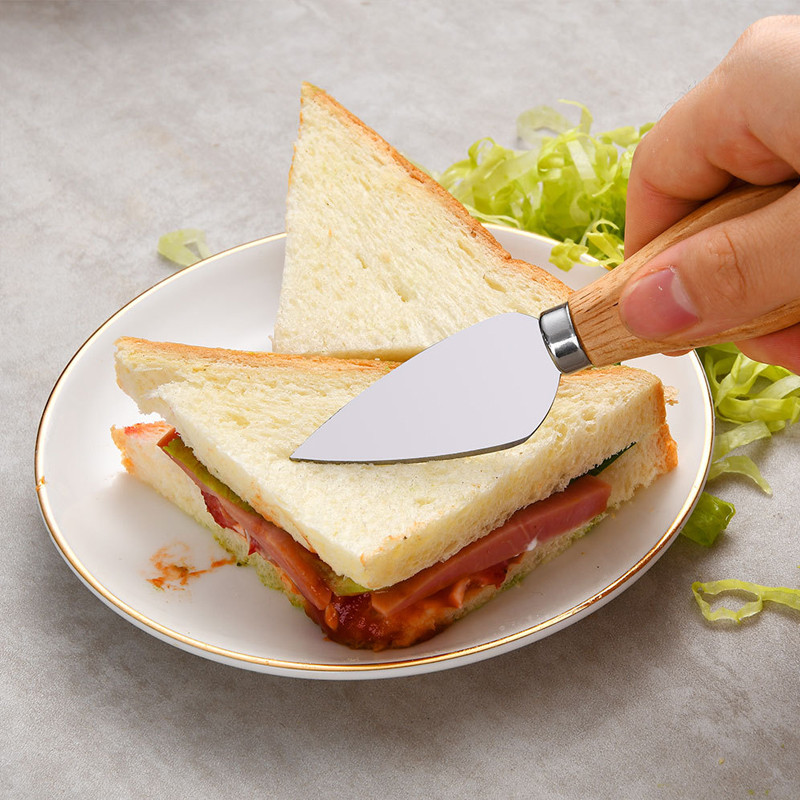 4 buc cuțite pentru brânză din oțel inoxidabil cu mâner de stejar tăietor pentru brânză Placă pentru brânză Spatulă pentru unt Unelte pentru brânză de bucătărie