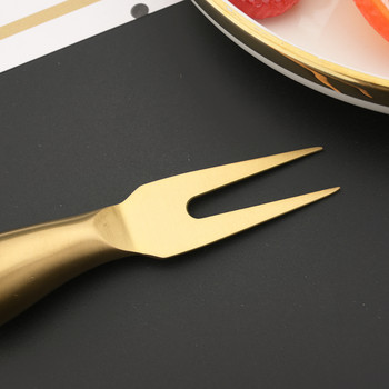 1 бр. Комплект качествени златни матирани ножове за сирене Дръжка от неръждаема стомана Разделител за многократна употреба Нож за сирене Шпатула за масло Резачка за сирене