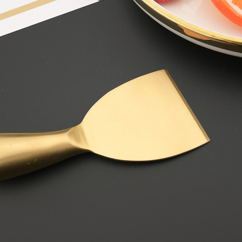 1 buc set de cuțite pentru brânză auriu mat de calitate, mâner din oțel inoxidabil, separator multifuncțional, cuțit pentru brânză, spatulă pentru unt, feliere brânză