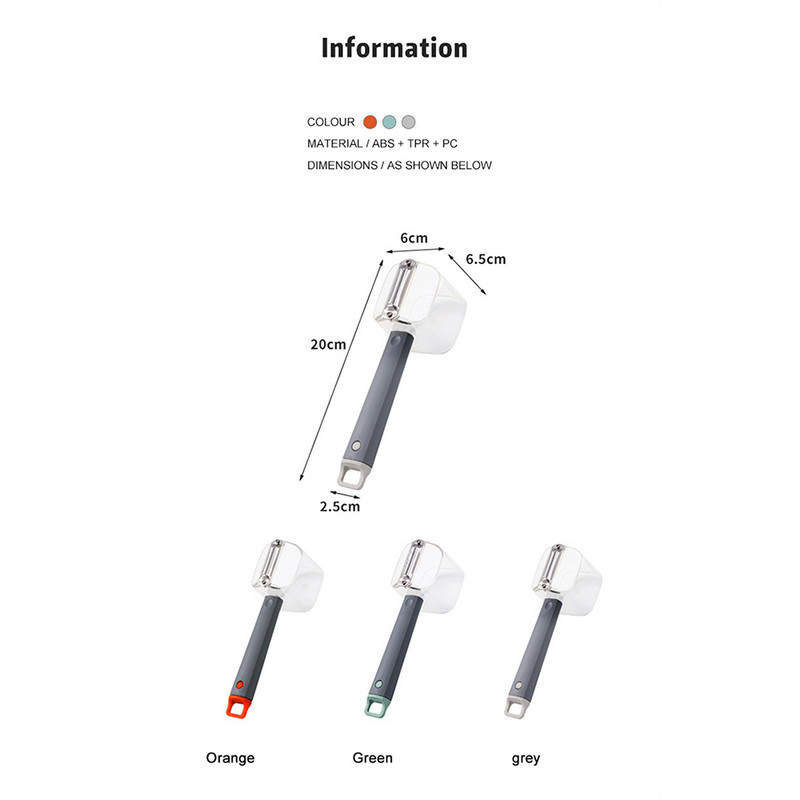 Ühepealine koorija koos hoiustamisköögi vidinatega roostevabast terasest köögiviljade melonite ja puuviljade pika varrega loominguline koorimisnuga