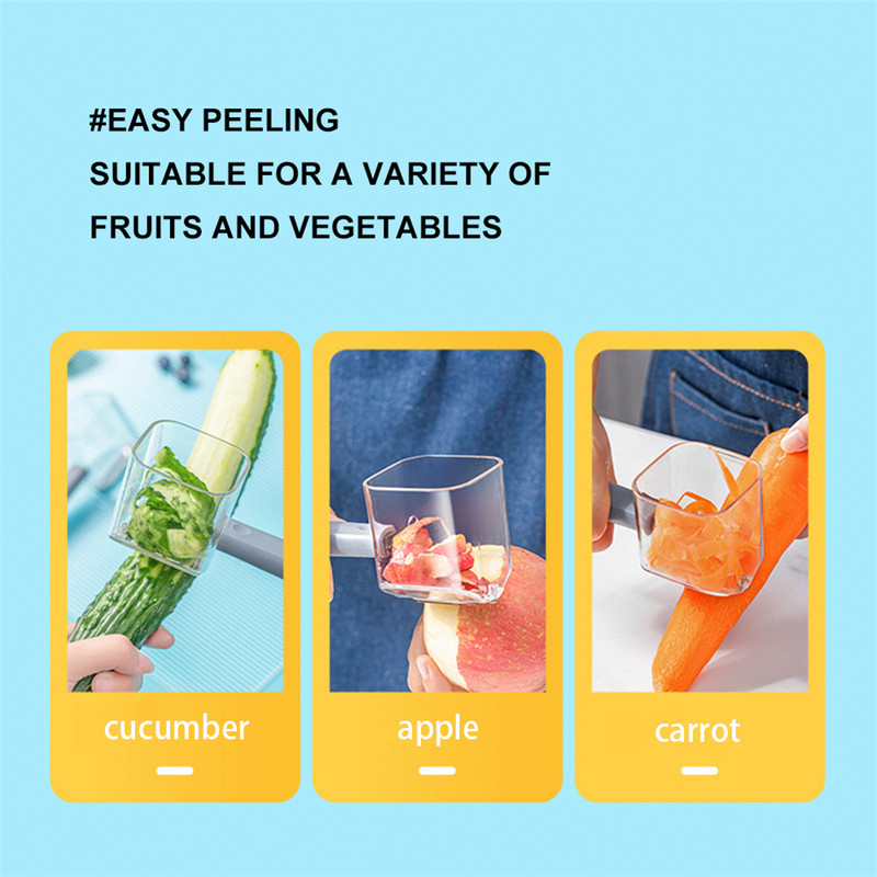 Ühepealine koorija koos hoiustamisköögi vidinatega roostevabast terasest köögiviljade melonite ja puuviljade pika varrega loominguline koorimisnuga