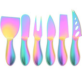 Vikerkaare matt sööginõud juustunoa küpsetustööriistad 1 tk roostevabast terasest juustuhark nuga söögiriistad vintage stiilis köögividinad