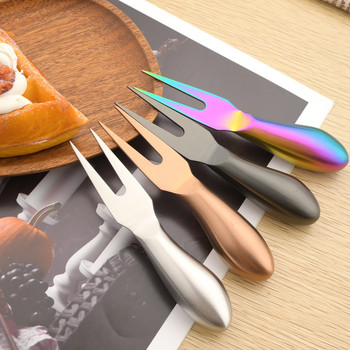 Rainbow Matte Flatware Нож за сирене Инструменти за печене 1 бр. Вилица за сирене Нож от неръждаема стомана Прибори за хранене Кухненски джаджи в ретро стил