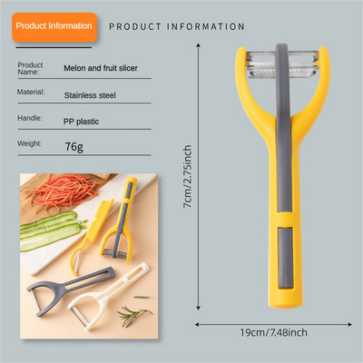 Εξοικονομήστε χρόνο Τριγωνικός τρίφτης Αποφλοιωτής από ανοξείδωτο χάλυβα Πράσινη αντίσταση στη φθορά Triangle Double Head Peeler Kitchen Gadgets No Sharp Pp