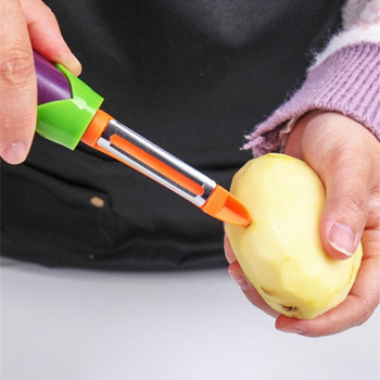 Кухненска мултифункционална белачка от неръждаема стомана Ренде за плодове и зеленчуци Нож за картофи Ябълка Скрепер за моркови Белачка във формата на патладжан