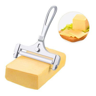 Резачка за сирене от алуминиева сплав Резачка за сирене и масло с регулируема дебелина с тел за меки и полутвърди сирена Кухненски джаджи