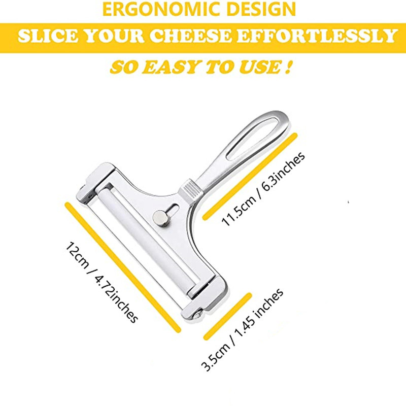 Tăiător de brânză din aliaj de aluminiu Grosime reglabilă Tăiător de unt de brânză cu sârmă pentru brânzeturi moi și semi-tare Gadgets de bucătărie