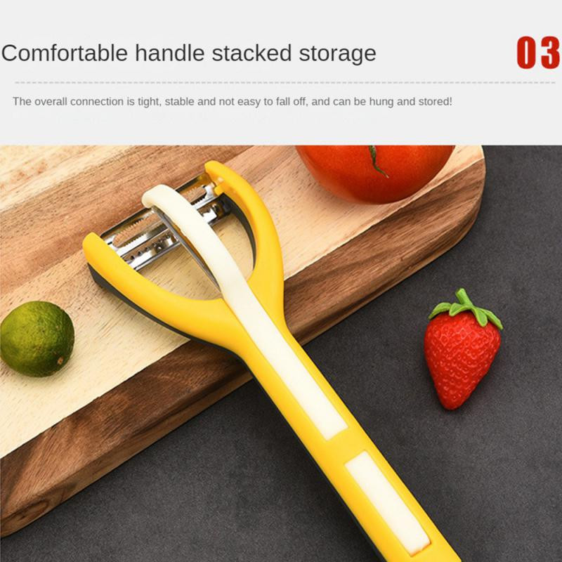 Odvojivi tri-u-jedan ljuštilica ljuštilica iz tri dijela Višenamjenska kombinacija od nehrđajućeg čelika za blanjanje dinja za guljenje povrća