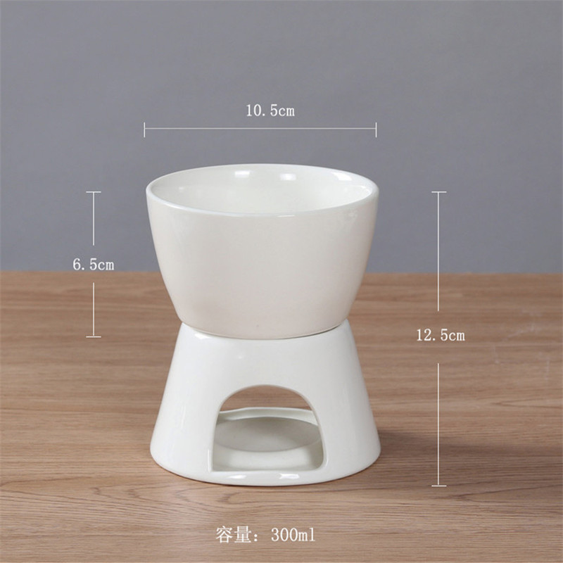 Set de fondue de ciocolată din ceramică în formă de inimă Set de fondue de ciocolată în formă de inimă, fondue de formă rotundă, cadou perfect pentru Ziua Îndrăgostiților