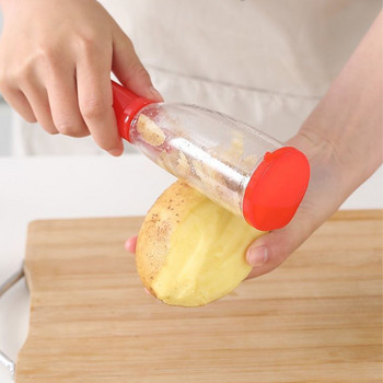 Многофункционална белачка за зеленчуци за съхранение с нож за белене на контейнери Безопасна белачка за зеленчуци Плодове Картофи Кухненски инструменти Джаджи