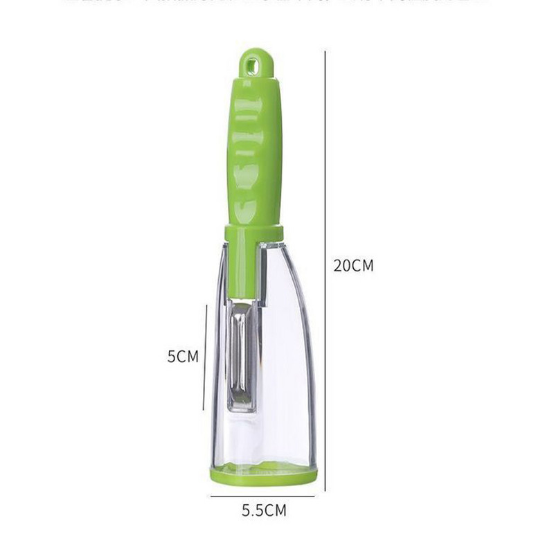 Πολυλειτουργικός αποφλοιωτής λαχανικών αποθήκευσης με μαχαίρι αποφλοίωσης δοχείου, ασφαλής αποφλοιωτής για λαχανικά, φρούτα, πατάτες, εργαλεία κουζίνας