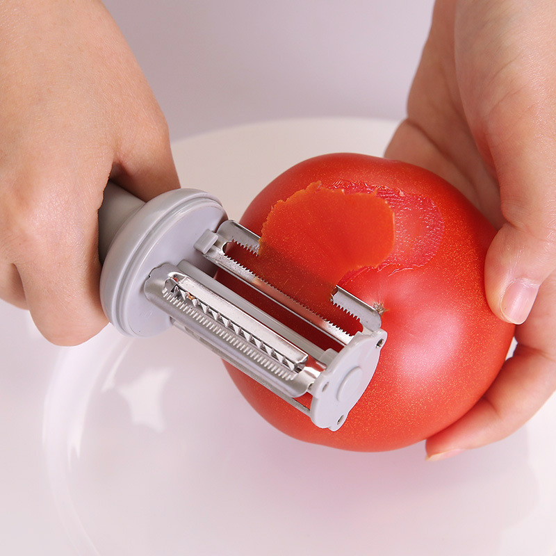 3 lõikuripeaga köögiviljakoorija kaanega Julienne Cutter Multifunktsionaalne küüslaugumasher Tomati-kartuli-porgandi riiv kaanega