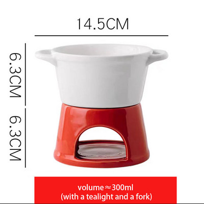 Šokolaadifondüü komplekt keraamiline Hightea Party Serveerimisfondüüpott Mini juustuvõi fondüü kahvliküünlasoojendaja šokolaadipotiga