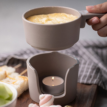 Κεραμικό fondue Swiss Cheese Ice Cream Chocolate Melting Hotpot Porcelain DIY Fondue Set Butter Melter Cup Μικρό θερμαντήρα