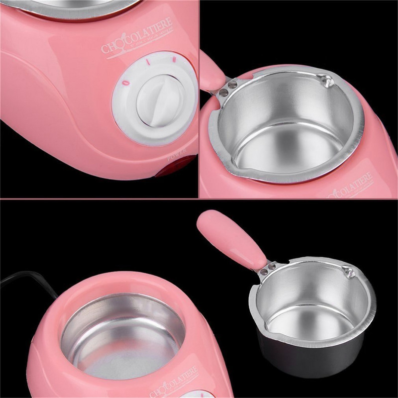NOU Durabil, oțel inoxidabil și plastic, oală de topire pentru ciocolată caldă, set de mașini de topire electrică pentru fondue, instrument DIY, priză UE