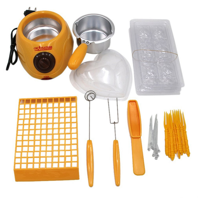 NOU Durabil, oțel inoxidabil și plastic, oală de topire pentru ciocolată caldă, set de mașini de topire electrică pentru fondue, instrument DIY, priză UE