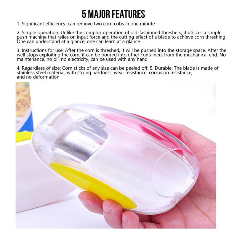 Rezač za skidanje kukuruza Prijenosni ljuštilac za skidanje kukuruza Rezač za skidanje kukuruza za višekratnu upotrebu za juhu, salatu, voće i povrće, alati za kuhanje