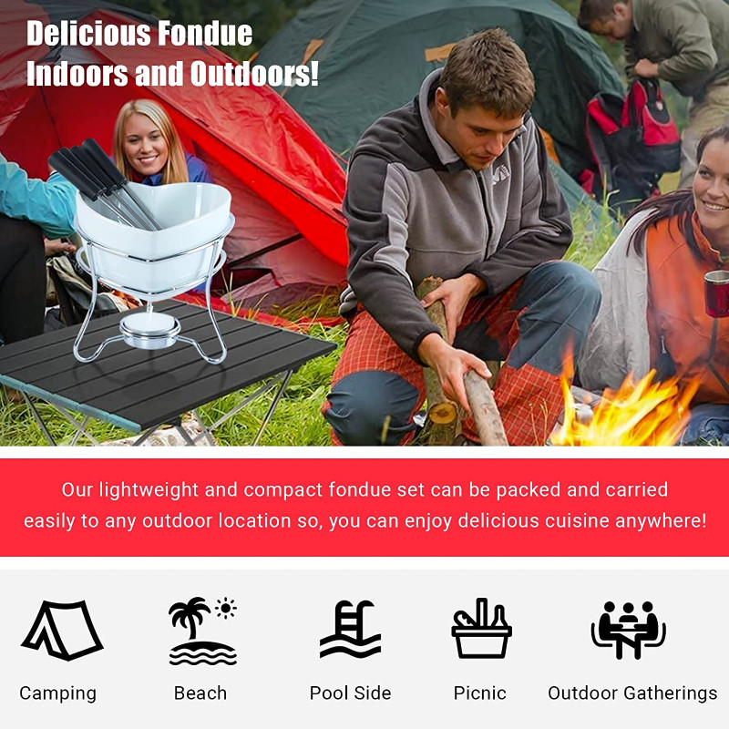 „Pasidaryk pats“ šokoladinio fondiu rinkinys, 350–480 ml keraminiai sviesto šildytuvai su 4 šakutėmis, naudojami sūriui šokolado sviesto karamelės ledams tirpinti