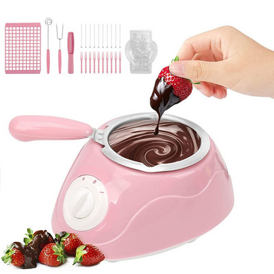 Електрическа тенджера за топене на шоколад Chocolate Maker Комплект за загряване на фондю за топене на бонбони с функция за топло потапяне Подвижна тенджера