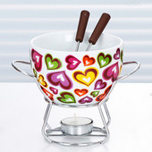 Keraamiline šokolaadifondüü komplekt Puuviljavõi sulatusjuustusegu Tööriistad Portselanist isetehtud fondüü serveerimiskomplekt jäätise suupistete jaoks