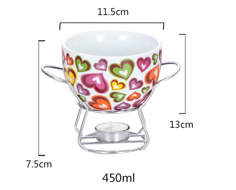 Keraamiline šokolaadifondüü komplekt Puuviljavõi sulatusjuustusegu Tööriistad Portselanist isetehtud fondüü serveerimiskomplekt jäätise suupistete jaoks