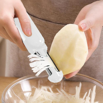 Преносима белачка за плодове Многофункционален ръчен нож за белене Острие от неръждаема стомана Машина за нарязване на картофи Ренде за плодове и зеленчуци