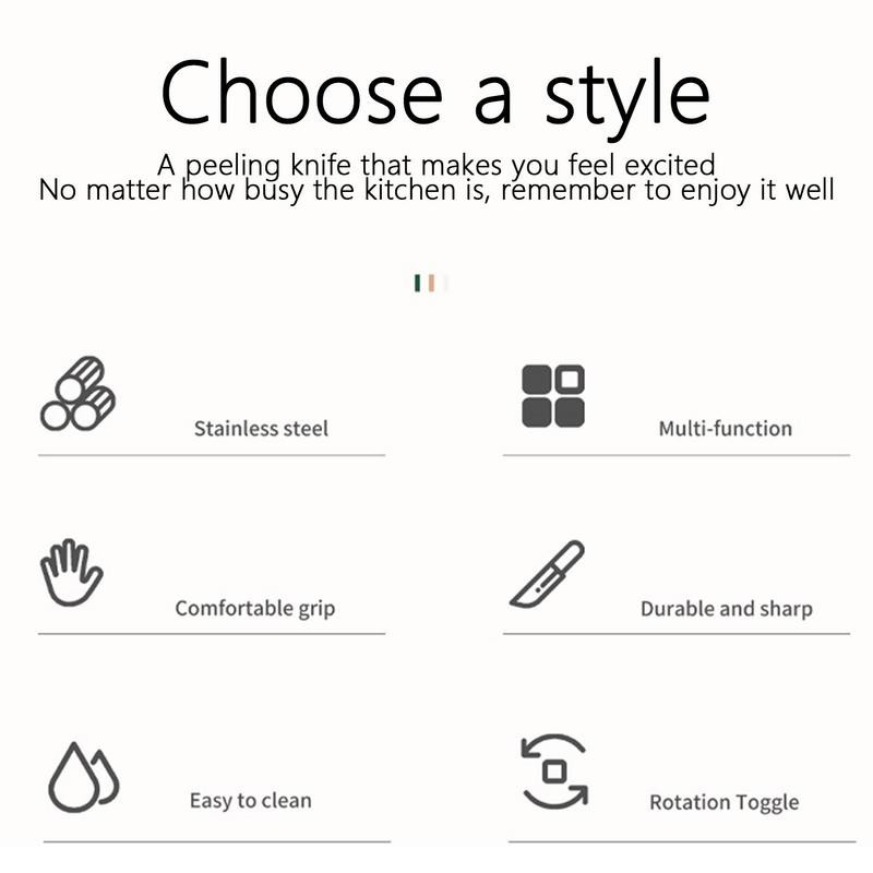 Hordozható gyümölcshámozó többfunkciós kézi hámozókés rozsdamentes acél pengéjű burgonyaszeletelő zöldség-gyümölcs reszelő