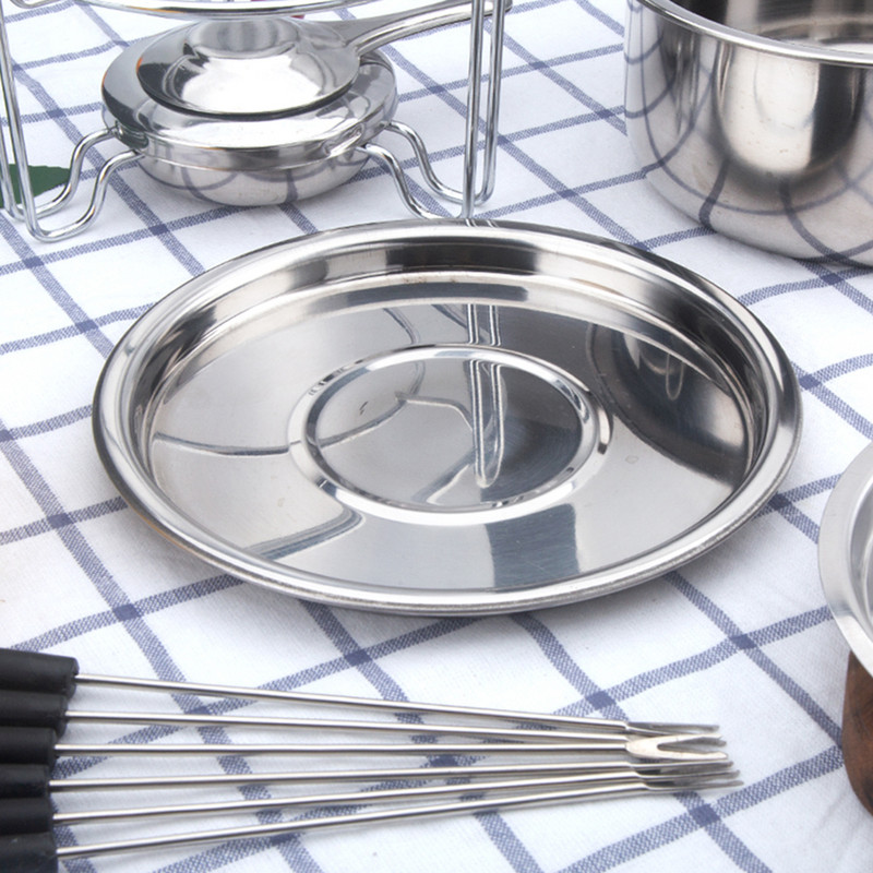 10-osaline komplekt, roostevabast terasest šokolaadisulatuspott juustufondüü komplekt köögitarvikud