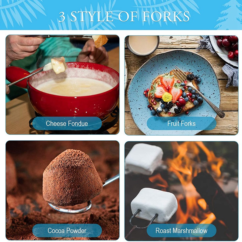 6 tk šokolaadi kastmiskahvli komplekt 8,3 tolli roostevabast terasest fondüü kahvlid DIY kommid sulavad küpsetustarvikud kaunistustööriist