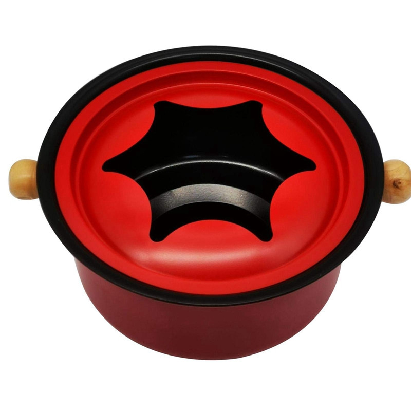 Κόκκινο Μίνι από ανοξείδωτο ατσάλι σετ φοντύ κατσαρόλας σοκολατένιο φοντί τυρί 6 πιρούνια εμβάπτισης και αφαιρούμενη κατσαρόλα λιώνει ντιπ σάλτσας καραμέλας