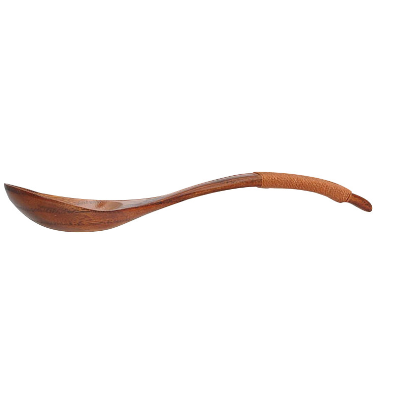 18 cm-es természetes fa hosszú nyelű rizsleves főzőkanalak nagy merőkanál forró fazék kanál fakanál Evőeszközök Eszközök Konyhai kiegészítők