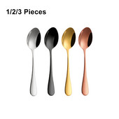 1/2/3 vienetų Auksinis kavos šaukštelis Maišymo arbatiniai šaukšteliai Nerūdijančio plieno stalo įrankių rinkinys Tortų desertinis šaukštas Namų vakarėlio indams