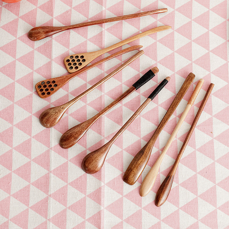 Jaapani stiilis puidust lusikas segamine riisisalati lusikas pika varrega magustoit maitseaine suhkur sool vürtsi lusikas lauanõud köögiriistad