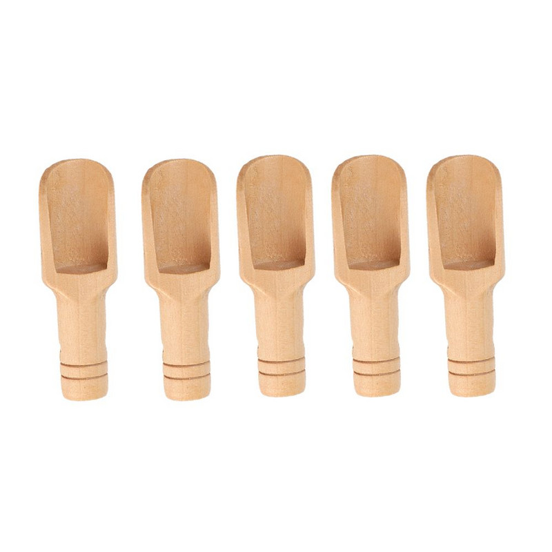 5 tk/komplekt Mini soolalusikad puidust kohvi-tee kulbid mesi-kohvimaitseaine sool suhkur teelusikas kööginõud