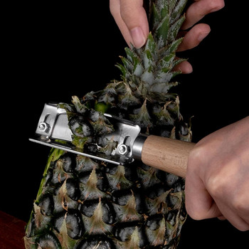Белачка за плодове Удобна дървена дръжка Професионална резачка за ананас Белачка Резачка Инструмент за готвене Кухненски аксесоари
