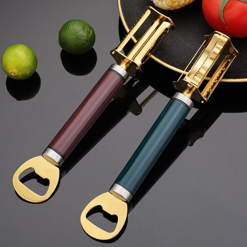 Bulvių skustuvas Patvarus ergonomiško dizaino nerūdijančio plieno 4 viename rankinis vaisių daržovių skustuvas skardinių atidarytuvo virtuvės įtaisas