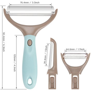Αποφλοιωτής λαχανικών για κουζίνα Σετ 3 Premium από ανοξείδωτο ατσάλι Trio Αποφλοιωτής λαχανικών και φρούτων για καρότο πατάτας, προμήθειες φρούτων