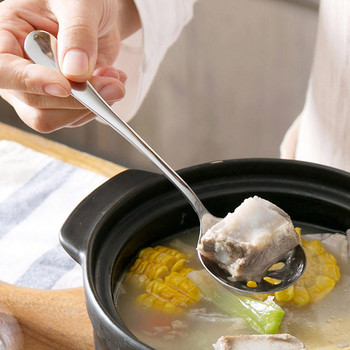 Επιτραπέζια κουτάλια από ανοξείδωτο ατσάλι με μακρύ χερούλι Σούπα Τρυπητό κουτάλι για παγωτό Δείπνο κουζίνας Ρυζοσαλάτα Επιτραπέζια σκεύη