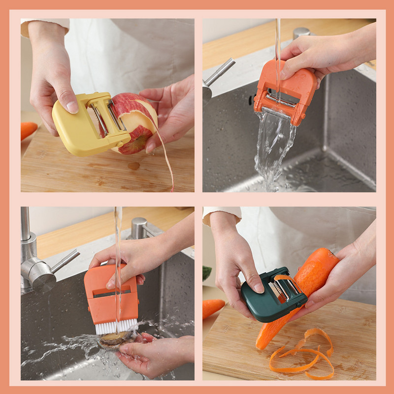 Plastikust multifunktsionaalne käsitsi koorimislõikur Koduköök puu- ja juurviljakoorija puhastus riiv Tööriistad Köögitööriist