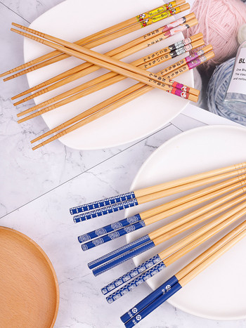 5 ζευγάρια μπαμπού chopsticks οικιακά μακριά chopsticks αντιολισθητικά σετ επιτραπέζια chopsticks chopsticks πολύχρωμα Ξύλινα chopsticks