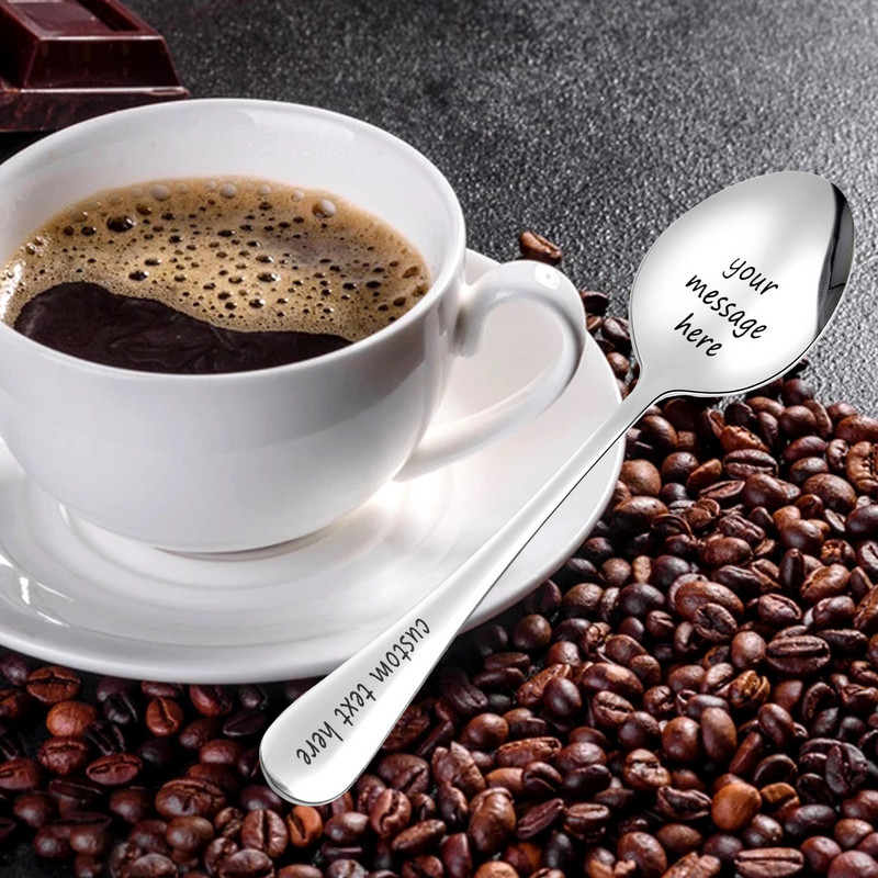 Isikupärastatud isetegemine roostevabast terasest tasuta kohandatud graveeritud kohvilusika kahvliga jõuluköögi tarvikud lauanõude kaunistus