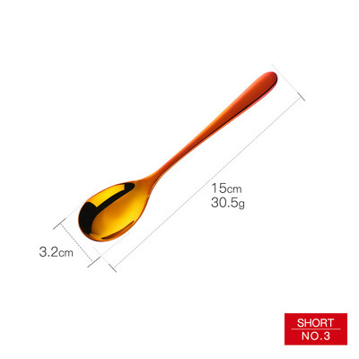 Žlica za led od nehrđajućeg čelika s kratkom drškom Šarene kuhinjske žlice za miješanje hladnih napitaka Voće Sladoled od kave Mala žlica za desert 1 KOM