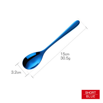 Žlica za led od nehrđajućeg čelika s kratkom drškom Šarene kuhinjske žlice za miješanje hladnih napitaka Voće Sladoled od kave Mala žlica za desert 1 KOM
