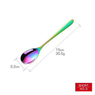 Žlica za led od nehrđajućeg čelika s kratkom drškom Šarene kuhinjske žlice za miješanje hladnih napitaka Voće Sladoled od kave Mala žlica za desert 1 KOM