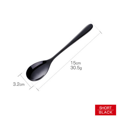 Žlica za led od nehrđajućeg čelika s kratkom drškom Šarene kuhinjske žlice za miješanje hladnih napitaka Voće Sladoled od kave Mala žlica za desert 1 KOM