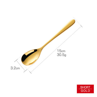 Žlica za led od nehrđajućeg čelika s kratkom drškom Šarene kuhinjske žlice za miješanje hladnih napitaka Voće Sladoled od kave Mala žlica za desert 1 KOM